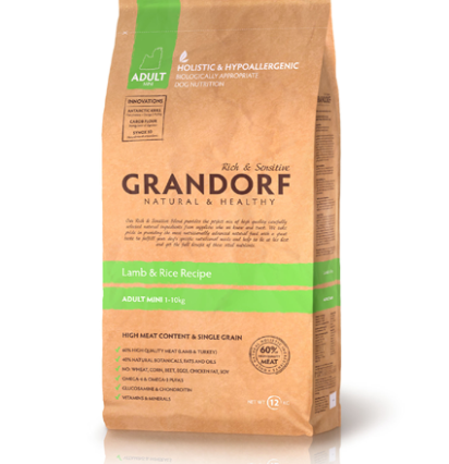 Grandorf Adult Mini сухой корм для взрослых собак мини пород с ягненком и индейкой 1 кг. 